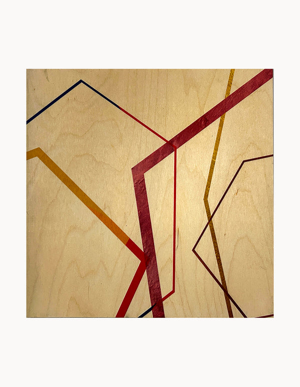 Gina Cross - Light Lines #4 test print on plywood