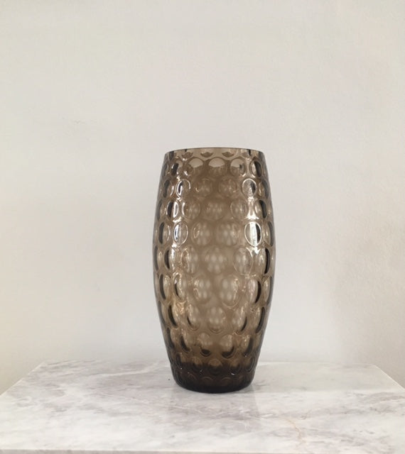 Large Grey Glass Olives Vase