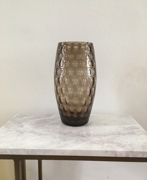 Large Grey Glass Olives Vase