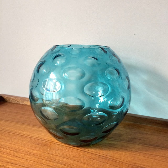 Large Blue Glass Olives Vase