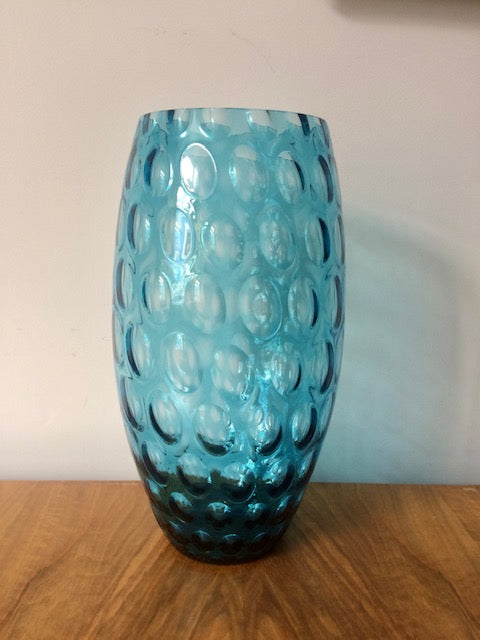 Large Blue Glass Olives Vase