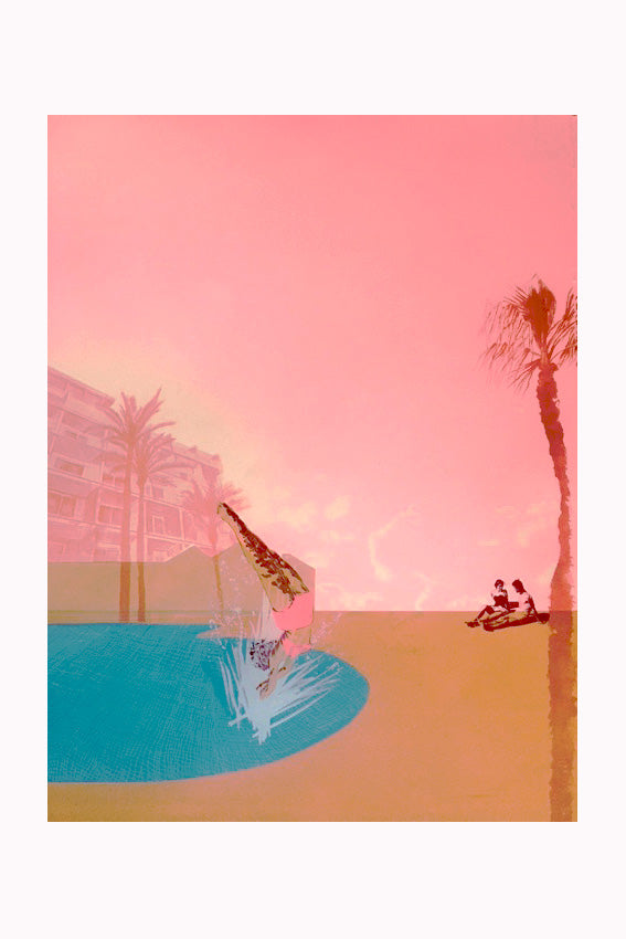 Anna Marrow screenprints Pink Summer swimmers