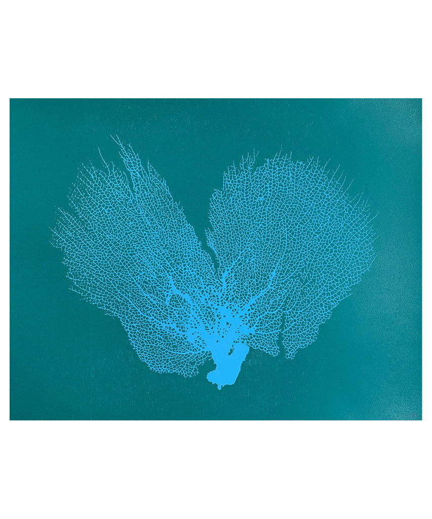 Jo de Pear :  Sea Fan V Aqua/Turquoise