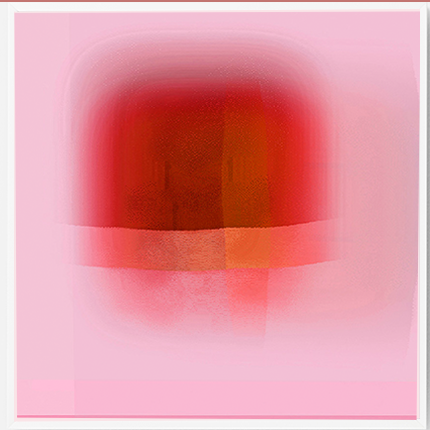 Christine Wilkinson - Pixels Escaping Pink Edges: Square - 2022